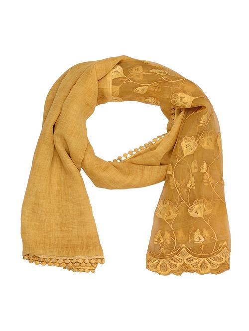 yellow cotton stole - 14904641 - Very Small Image - 1