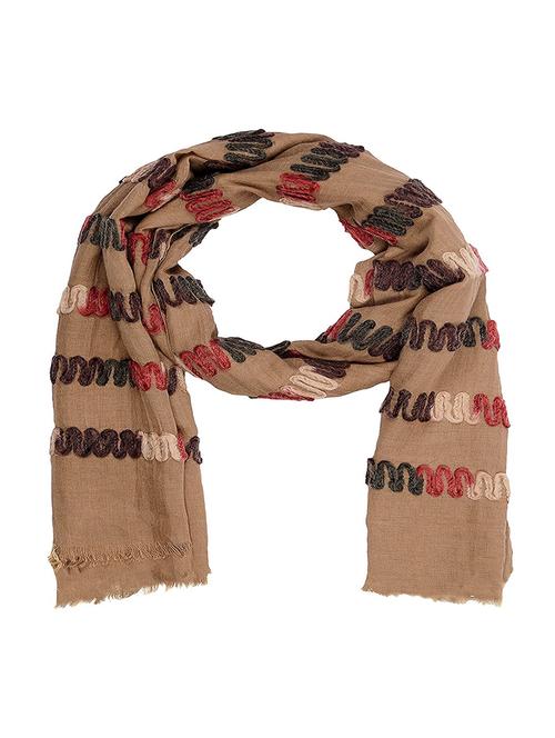 brown cotton stole - 14904681 - Very Small Image - 1