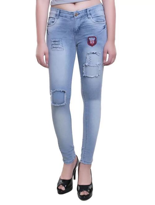 blue distressed denim jeans - 14904983 - Very Small Image - 1