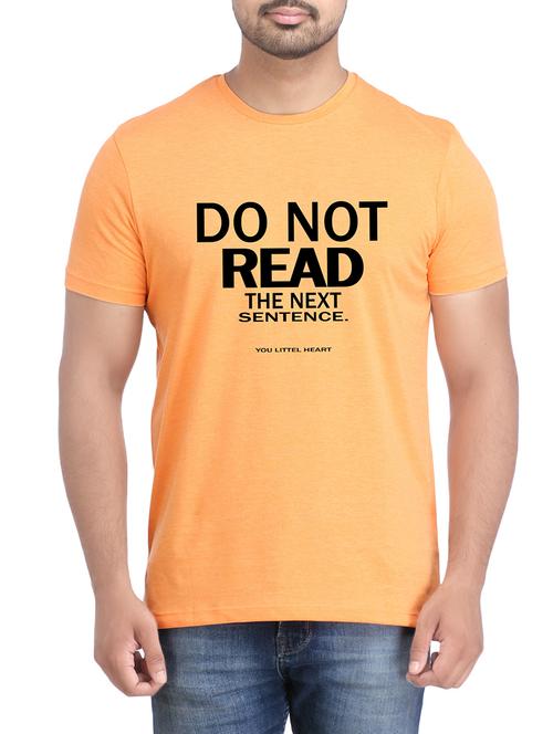 orange cotton chest print tshirt - 14905569 - Very Small Image - 1