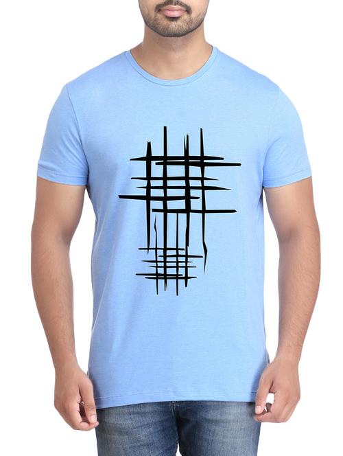 turquoise cotton chest print tshirt - 14905573 - Very Small Image - 1