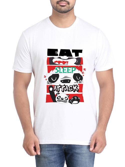 white cotton chest print tshirt - 14905585 - Very Small Image - 1