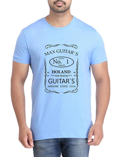 turquoise cotton chest print tshirt - 14905608 - Very Small Image - 1