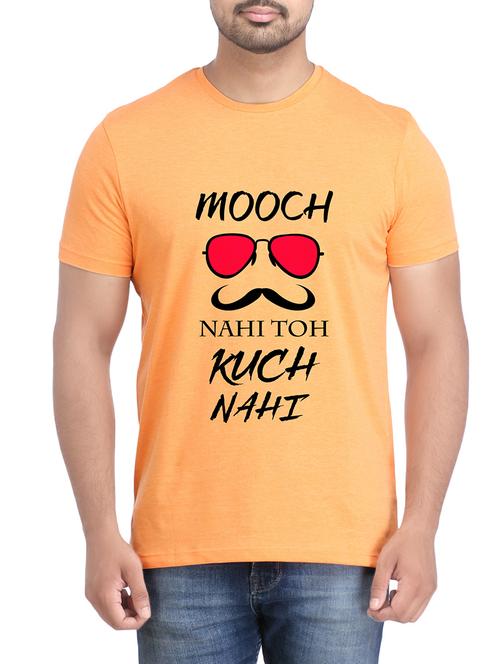 orange cotton chest print tshirt - 14905632 - Very Small Image - 1