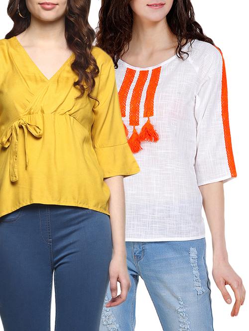set of 2 multi colored rayon top - 14907242 - Very Small Image - 1