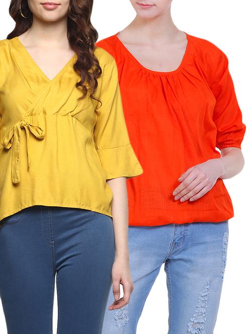 set of 2 multi colored rayon top - 14907249 - Very Small Image - 1