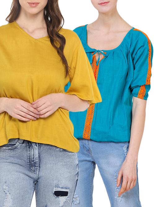 set of 2 multi colored rayon top - 14907254 - Very Small Image - 1