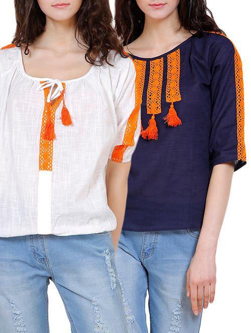 set of 2 multi colored cotton top - 14907266 - Very Small Image - 1