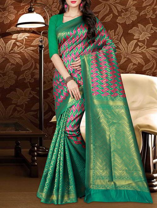 delicate zari patola saree with blouse - 14907393 - Very Small Image - 1