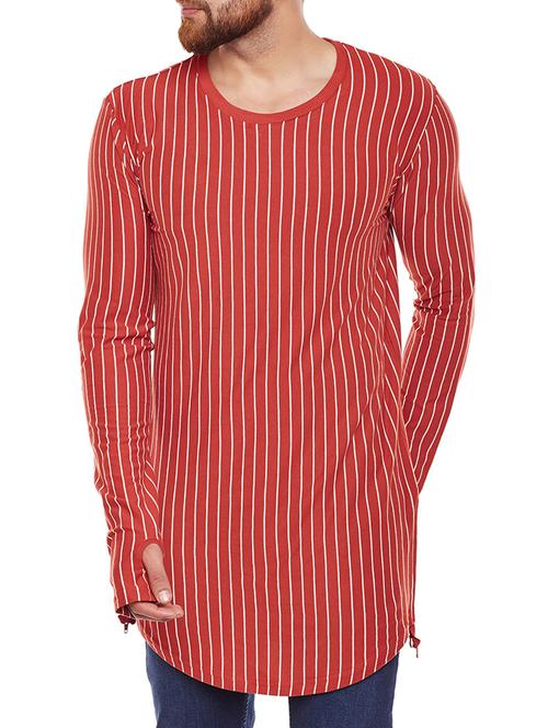 orange cotton thumb hole t-shirt - 14907560 - Very Small Image - 1