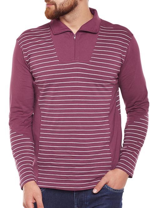 purple cotton collared t-shirt - 14907564 - Very Small Image - 1