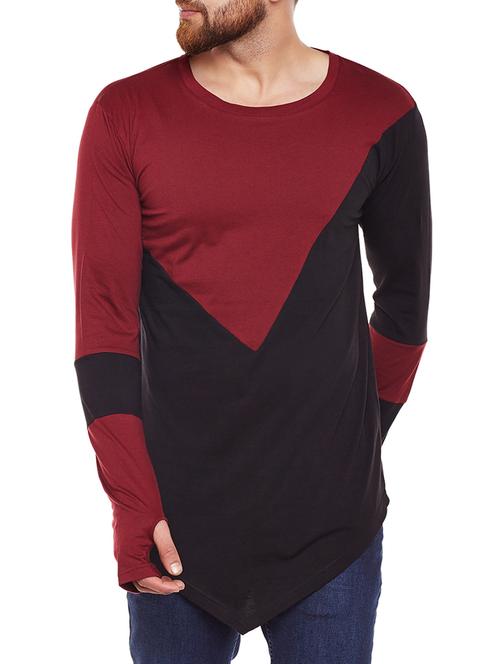 multi colored cotton color block tshirt - 14907571 - Very Small Image - 1