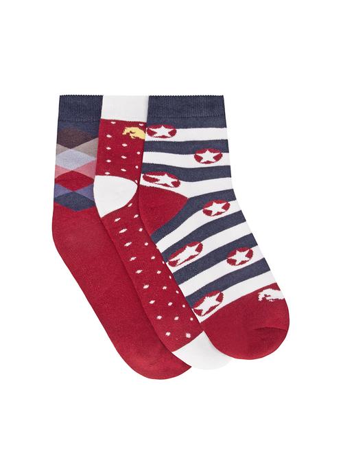 multi colored cotton ankle length socks - 14907743 - Very Small Image - 1