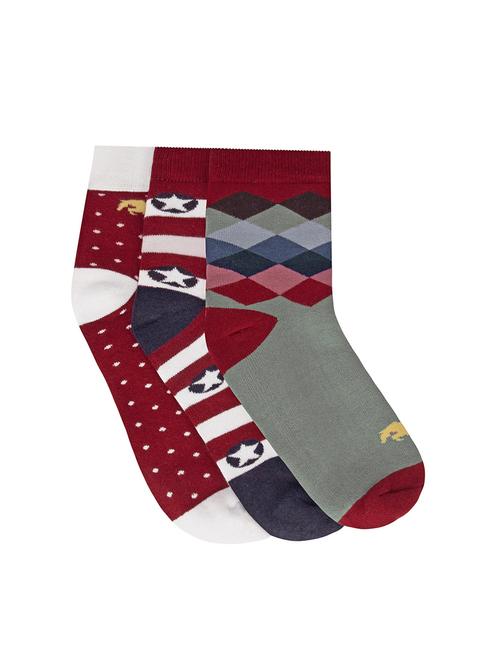 multi colored cotton ankle length socks - 14907749 - Very Small Image - 1