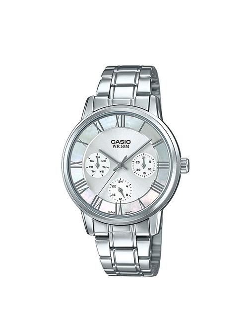 casio silver dial analog watch for women - a1245 - 14908037 - Very Small Image - 1