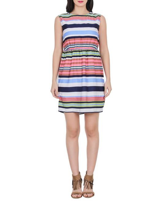 pink striped blouson dress - 14908840 - Very Small Image - 1