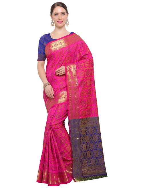 zari bordered woven saree with blouse - 14909550 - Very Small Image - 1