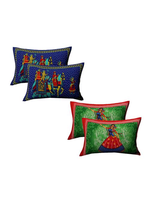 cotton multicolored pillow covers 2 sets (4 pieces)-28"18" - 14909611 - Very Small Image - 1