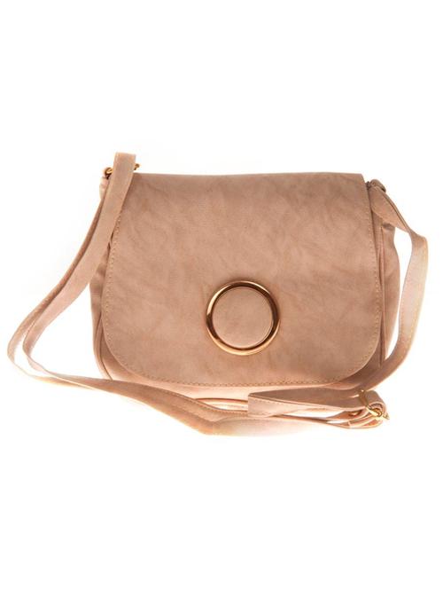 beige leatherette (pu) regular sling bag - 14910055 - Very Small Image - 1