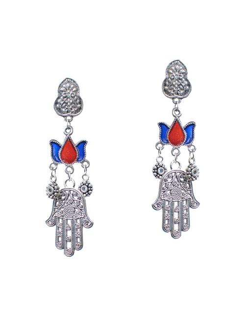 silver oxidized metal drop earrings - 14910280 - Very Small Image - 1