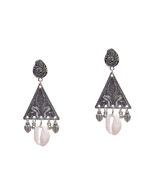 silver colored metal drop earrings - 14910291 - Very Small Image - 1