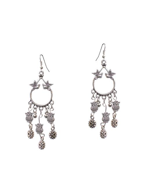 silver colored metal drop earrings - 14910294 - Very Small Image - 1