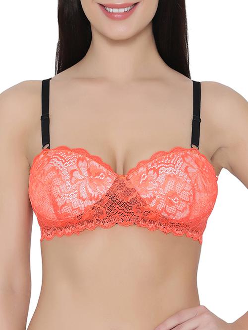 orange lace balconette bra - 14911269 - Very Small Image - 1