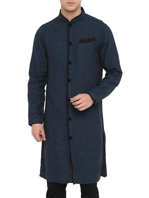 blue cotton long kurta - 14911869 - Very Small Image - 1