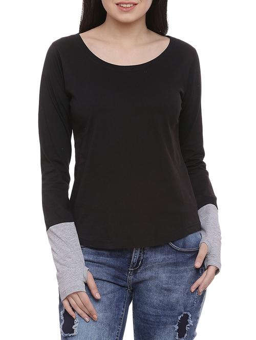 thumb hole sleeved tee - 14912072 - Very Small Image - 1