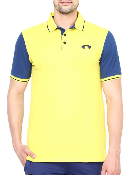 yellow cotton colour block t-shirt - 14912132 - Very Small Image - 1