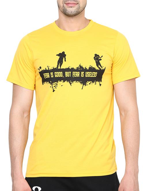 yellow polyester chest print tshirt - 14912137 - Very Small Image - 1