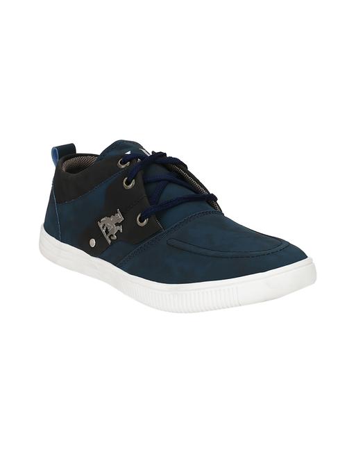 blue leatherette lace up sneaker - 14912232 - Very Small Image - 1