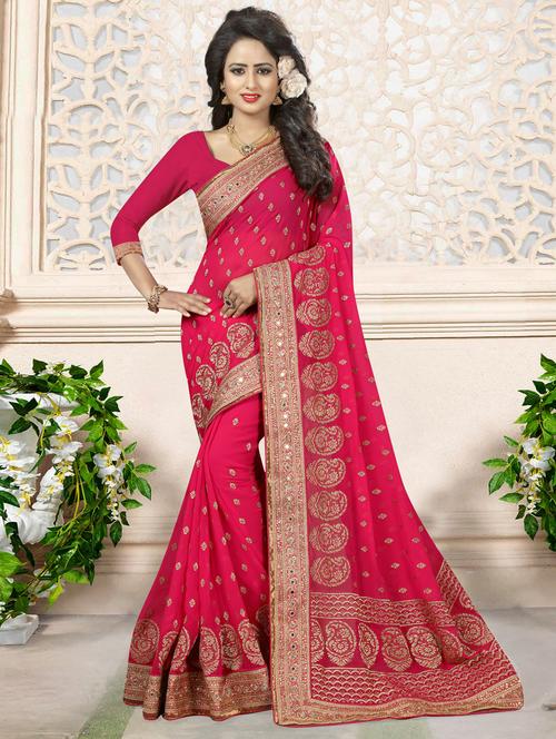 delicate zari embellished saree with blouse - 14912333 - Very Small Image - 1