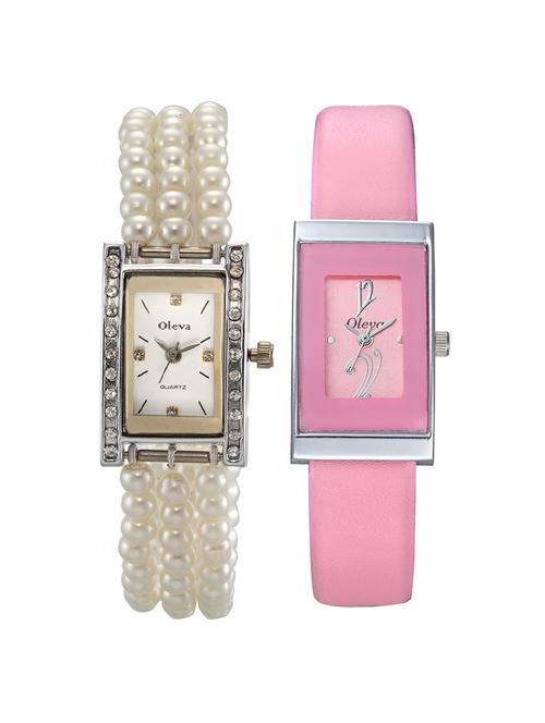oleva deginer multicolor analog watch combo for women pack of 2 - 14912416 - Very Small Image - 1