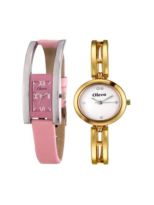 oleva deginer multicolor analog watch combo for women pack of 2 - 14912428 - Very Small Image - 1