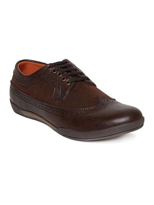 brown leatherette lace up shoe - 14912579 - Very Small Image - 1
