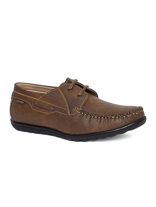 tan leatherette lace up boatshoe - 14912591 - Very Small Image - 1