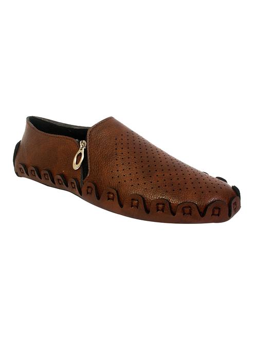 brown leatherette casual slipon - 14912669 - Very Small Image - 1