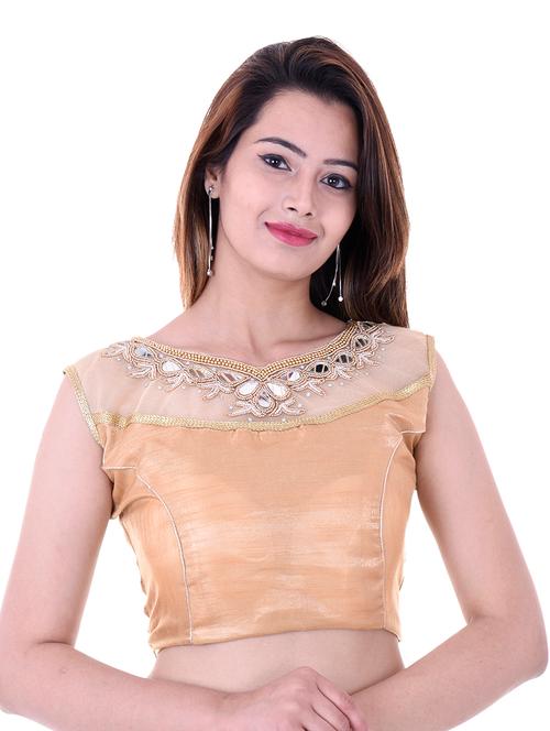 yellow silk embroidered blouse - 14912919 - Very Small Image - 1