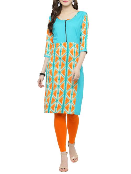 tie & dye print straight kurta - 14912996 - Very Small Image - 1