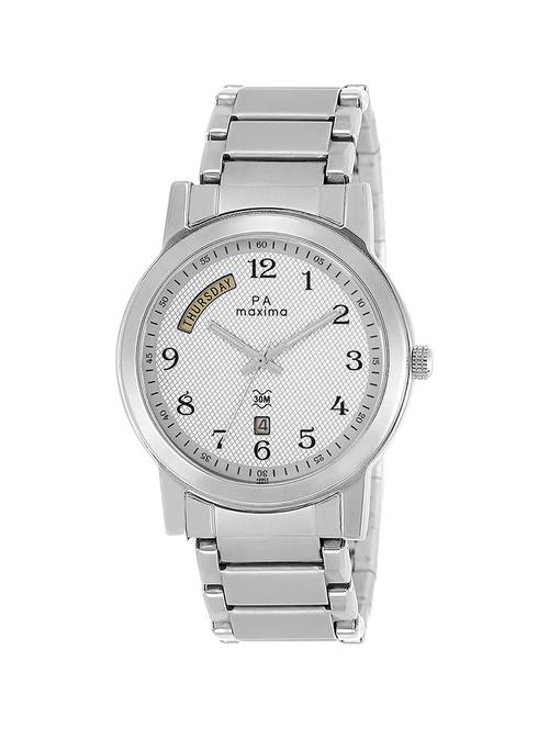 maxima white dial analog watch for men - 48953cmgi - 14913055 - Very Small Image - 1