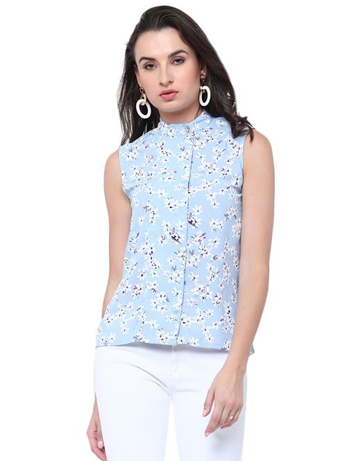 light blue floral shirt - 14914041 - Very Small Image - 1