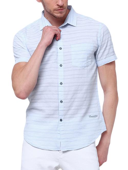 light blue cotton casual shirt - 14914505 - Very Small Image - 1