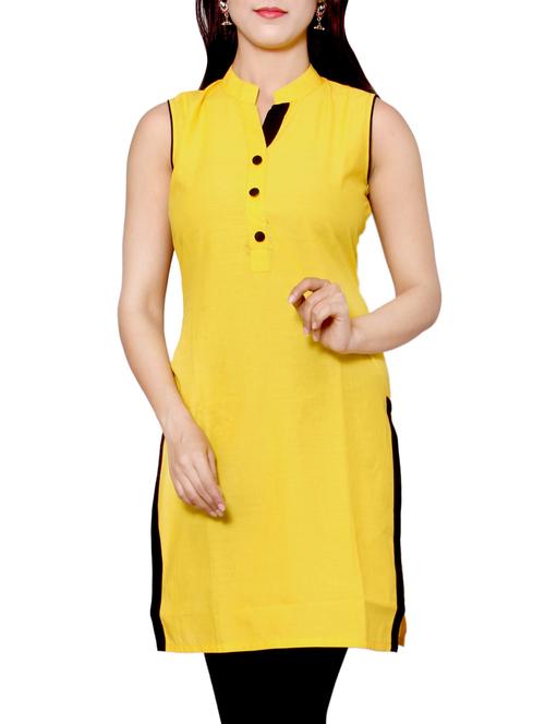 yellow cotton kurta - 14914671 - Very Small Image - 1