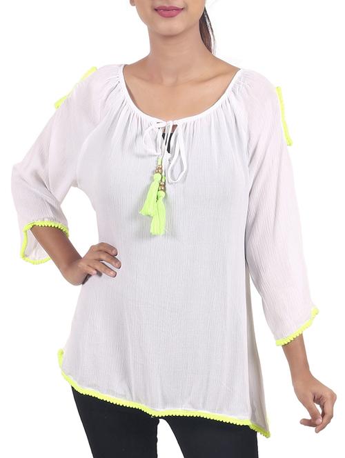 solid white assymmetric tunic - 14914784 - Very Small Image - 1