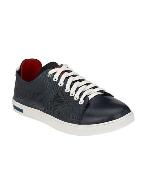 blue leatherette lace up sneaker - 14915491 - Very Small Image - 1