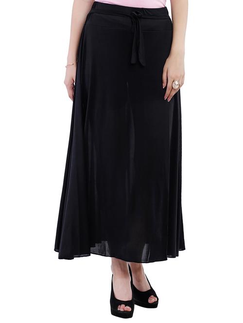 black solid flared skirt - 14915567 - Very Small Image - 1