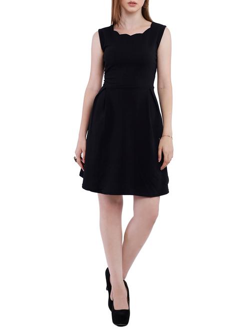 black cotton blend aline dress - 14915574 - Very Small Image - 1