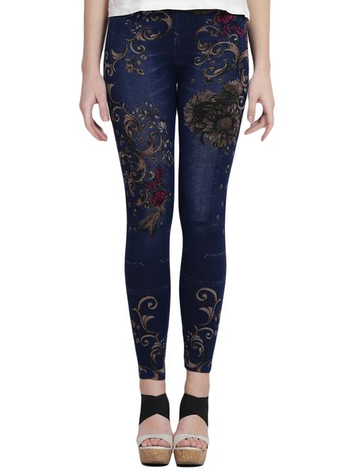 blue printed cotton jegging - 14915606 - Very Small Image - 1
