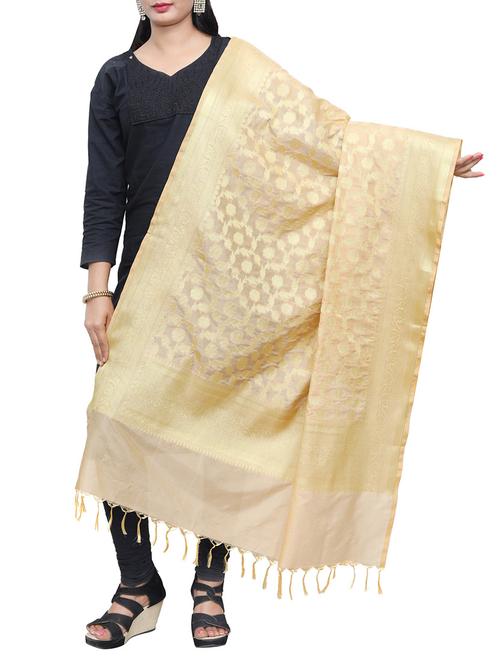 beige art silk dupatta - 14916031 - Very Small Image - 1
